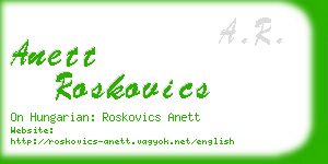 anett roskovics business card